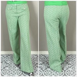 Vintage 1970s Lime Green High Rise Wide Leg Trousers